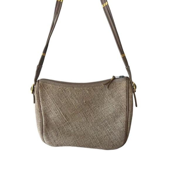 Vintage Morris Moskowitz Cloth Leather Purse MM gold Hardware Shoulder Bag - Picture 2 of 8